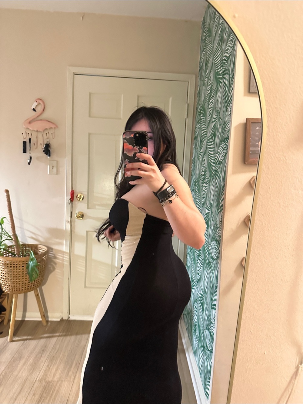 Windsor Black and Cream Strapless Maxi Hourglass Gown - Picture 7 of 12